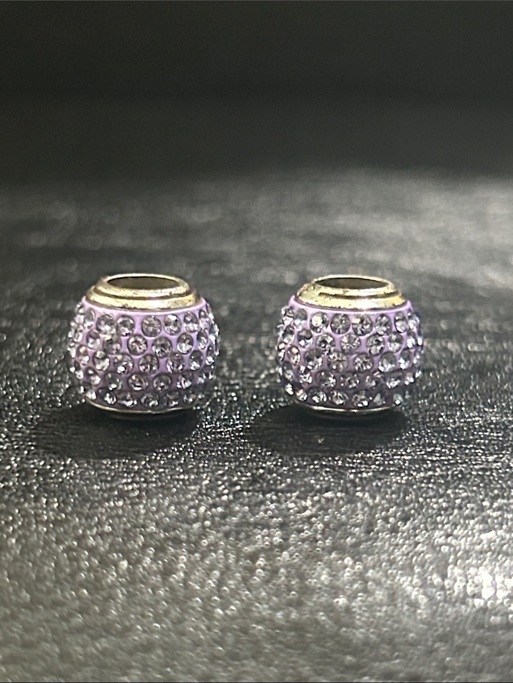Brighton Cupid’s Kiss Lavender Crystal Pavé Bead Pair - Women Jewelry